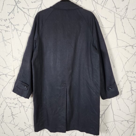 Croydon Avant Garde VTG Navy Plaid Lined Trench Coat - Picture 3 of 11